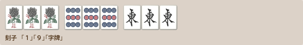 刻子 「１」「９」「字牌」